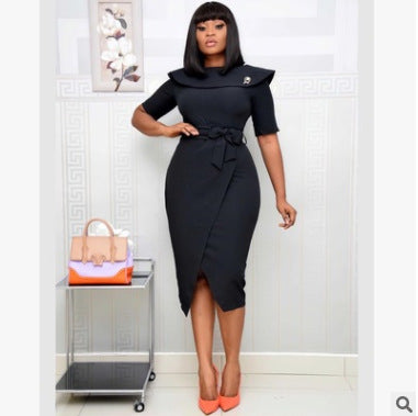 African Fashion Commuter Plus Size One Shoulder Women Dress