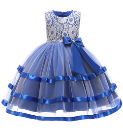 Polyester Girls' Jumpsuit Big Bow Children's Princess Dress Lace Pettiskirt