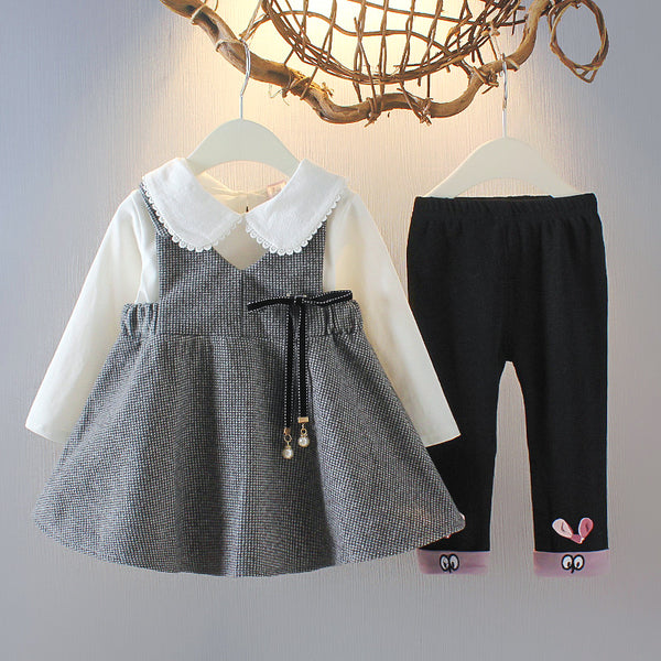 Three-piece Suit For Girls, Western Style Autumn Infant Clothes